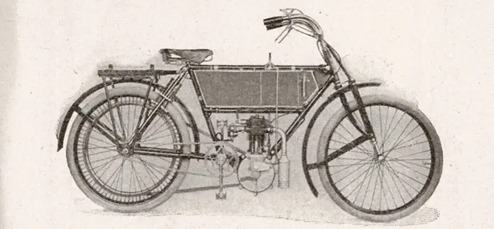 1907 motocyclette avec moteur Zedel 2cv trois quart à soupapes commandées